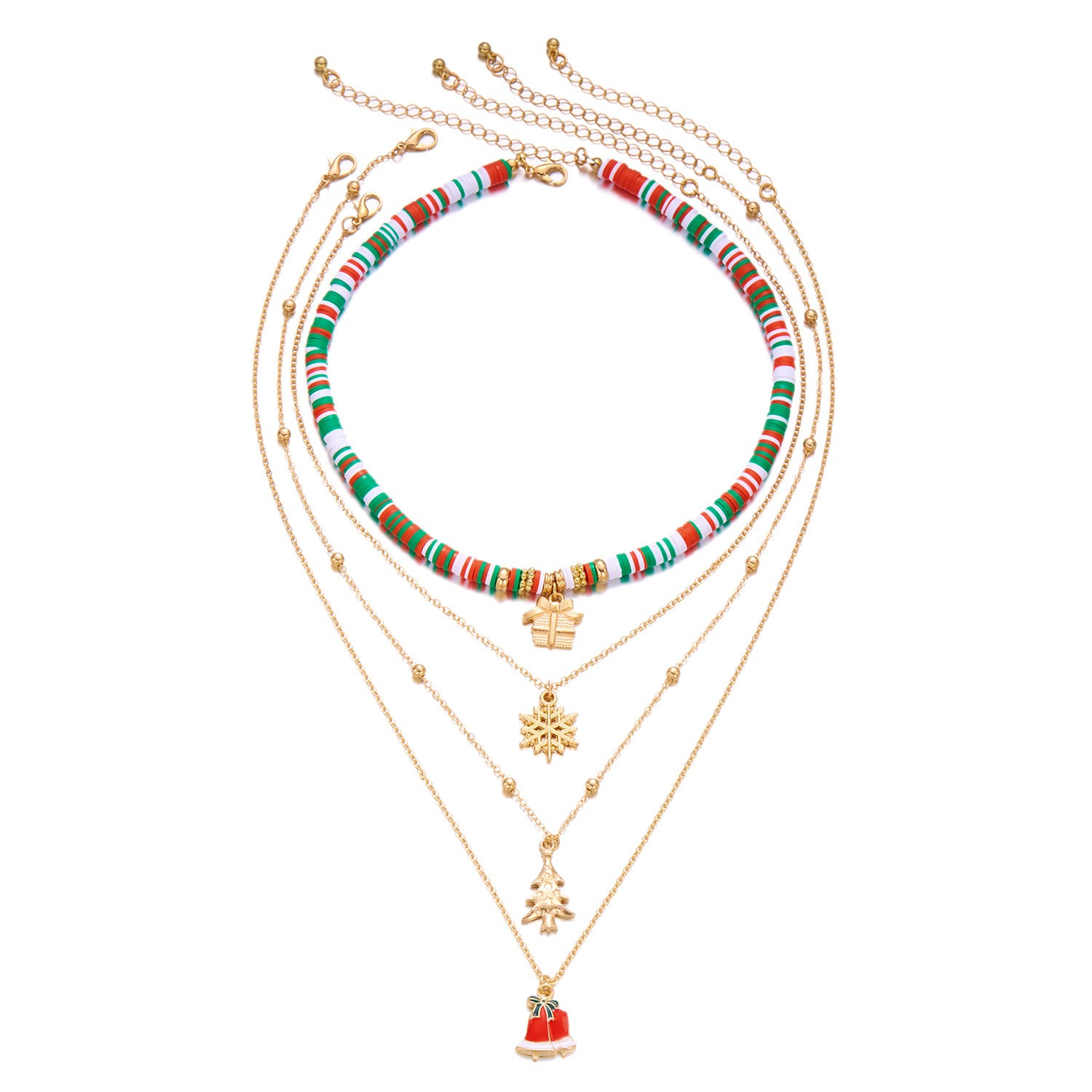 Wholesale Christmas polymer clay beaded necklace